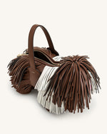 Nita パピーシェイプハンドバッグ - キャラメルブラウン