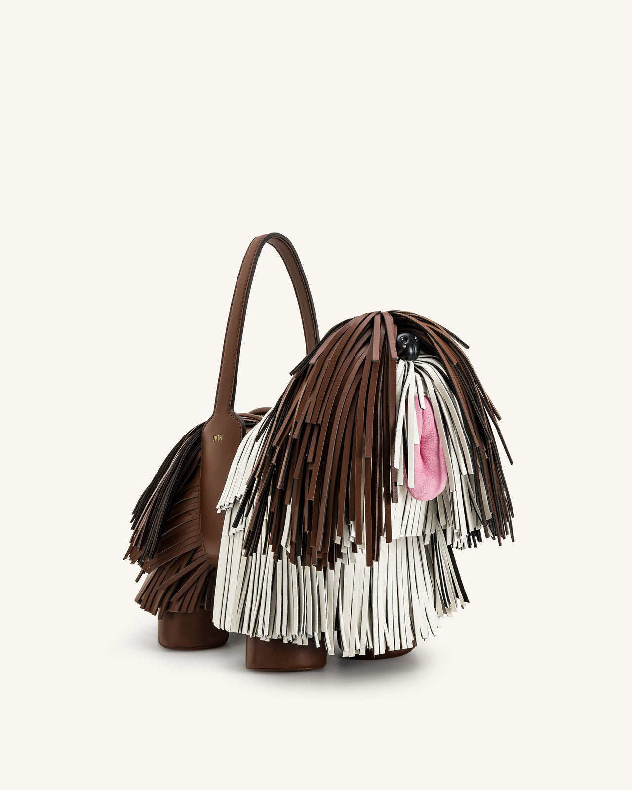 Nita パピーシェイプハンドバッグ - キャラメルブラウン