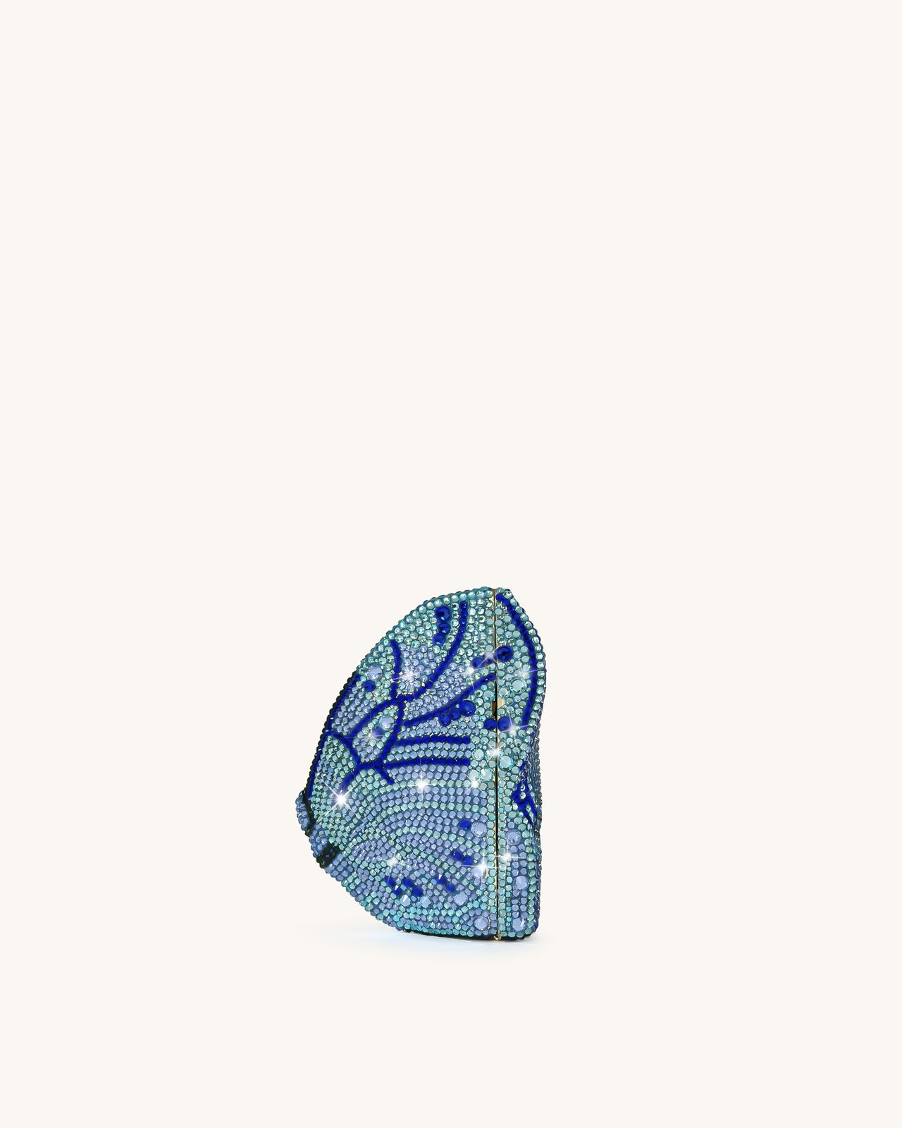 Paisley クリスタルバタフライクラッチバッグ - ブルー