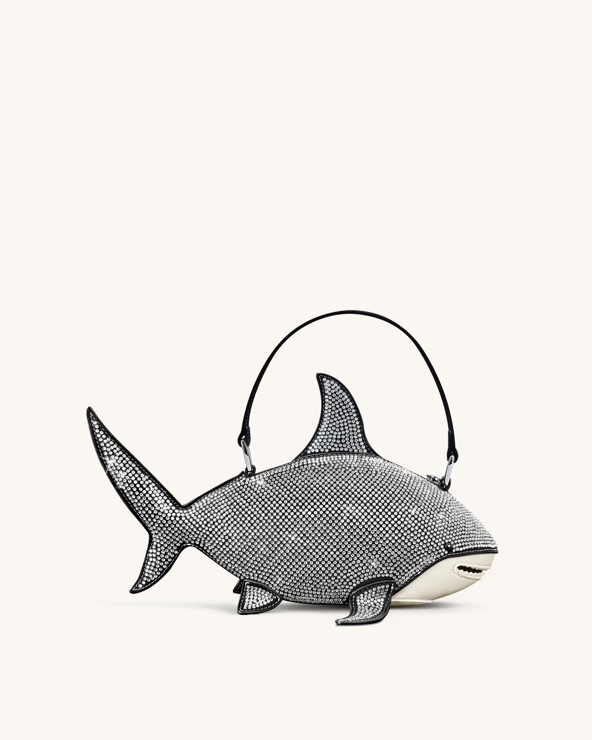 Nerys 人工クリスタルシャーク風トップハンドルバッグ