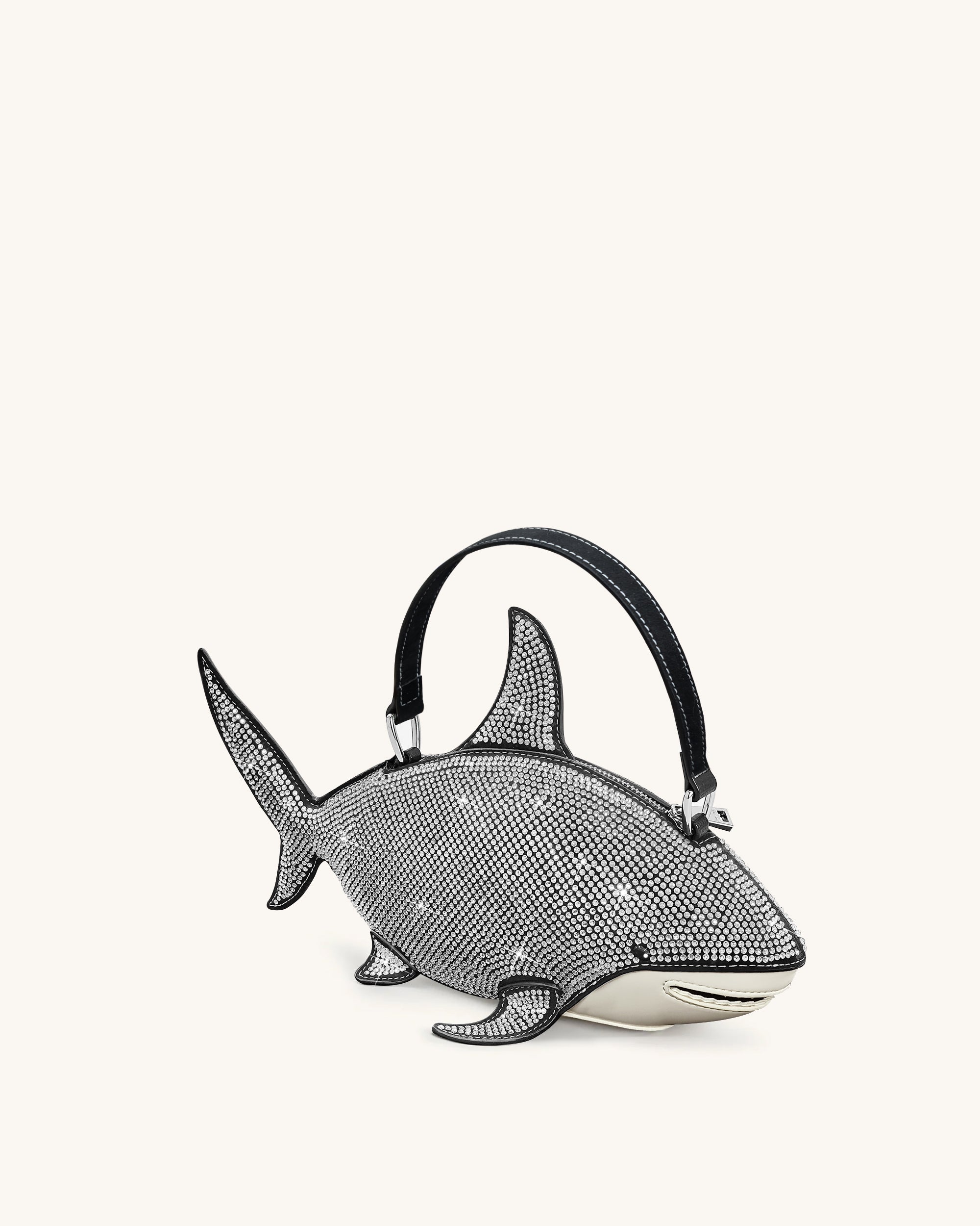 Nerys 人工クリスタルシャーク風トップハンドルバッグ