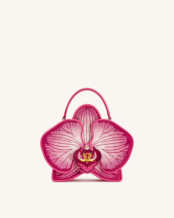 Flora オーキッドシェイプ トップハンドルバッグ - ピンク