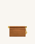 Holly フェイクスエード メタルチャーム付きクラッチ - ブラウン