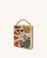 Elle ピクニック柄 ブック トップハンドルバッグ - カーキ