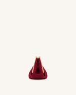 Lila フェイクスエード メタルフレーム クラッチ - レッド