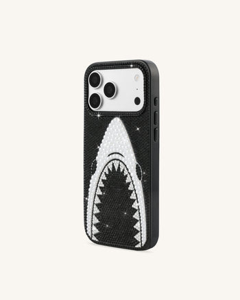 シャークマウス パール スマホケース - ブラック
