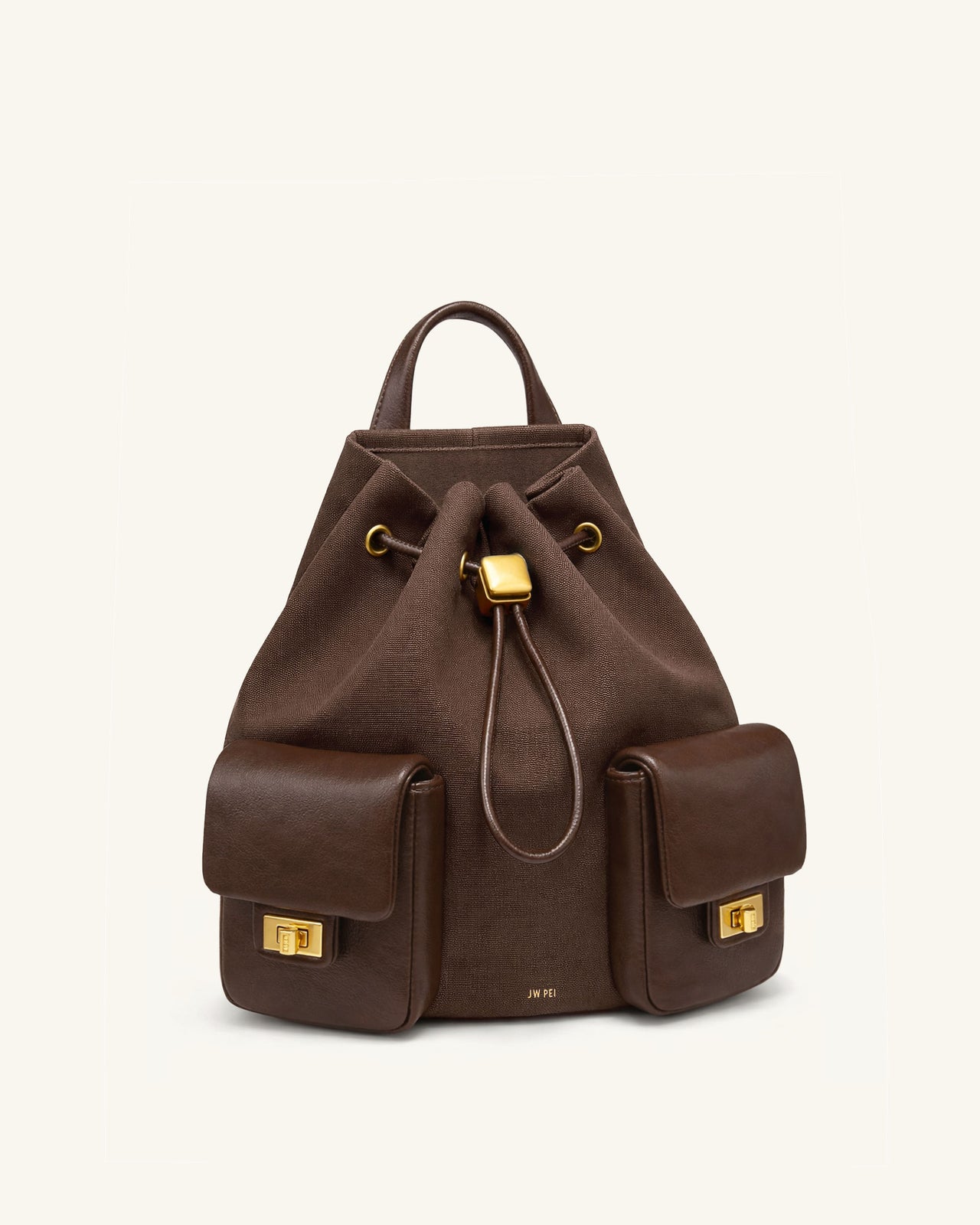 Avery ドローストリング ユーティリティバックパック – ダークブラウンキャンバス