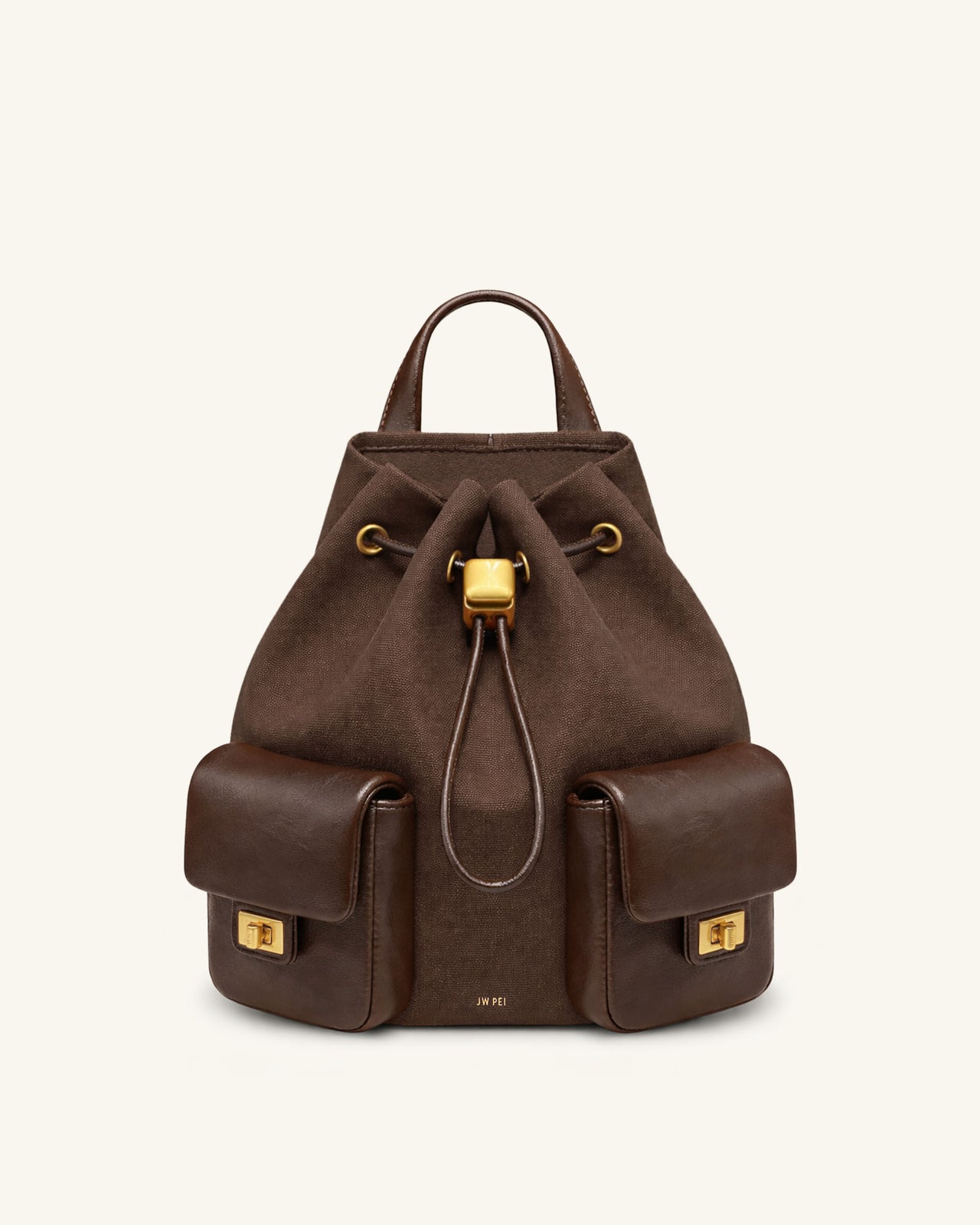 Avery ドローストリング ユーティリティバックパック – ダークブラウンキャンバス