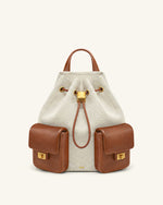 Avery ドローストリング ユーティリティバックパック – アイボリーブラウンキャンバス