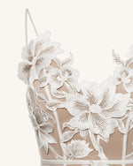 フローラルスリングミニドレス - ホワイト