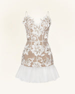 フローラルスリングミニドレス - ホワイト