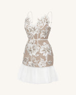 フローラルスリングミニドレス - ホワイト