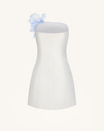 花柄ミニワンピース - ホワイト