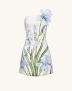 花柄ミニワンピース - ホワイト