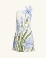 花柄ミニワンピース - ホワイト