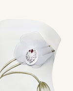 Orchid アップリケ ストラップレスドレス - ホワイト