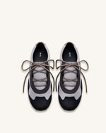 Caitlin フェイクスエード レースアップバレリーナスニーカー - グレーミックス