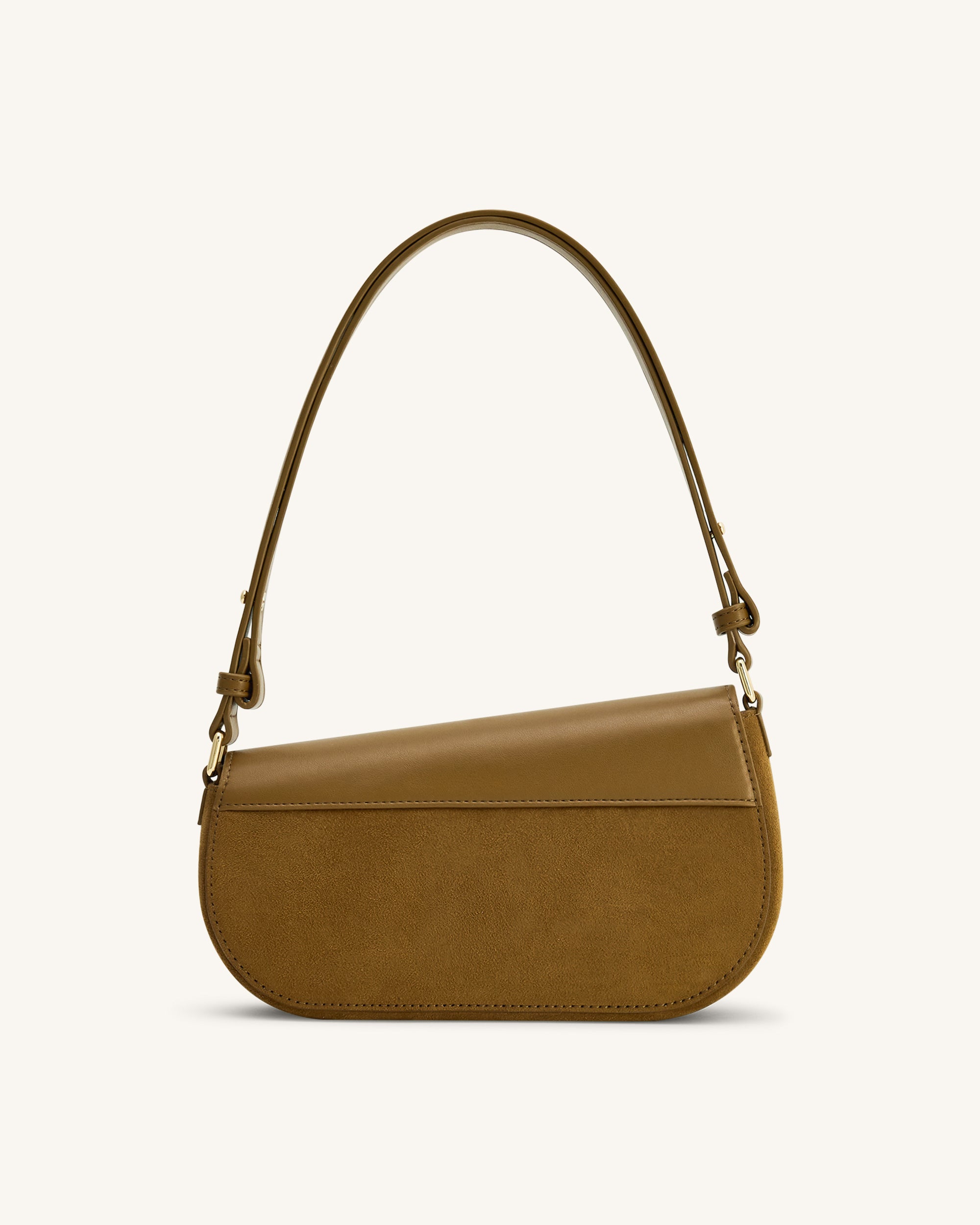 Addisyn フェイクスエードパネルショルダーバッグ - オリーブ - JW PEI