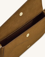 Addisyn フェイクスエードパネルショルダーバッグ - オリーブ