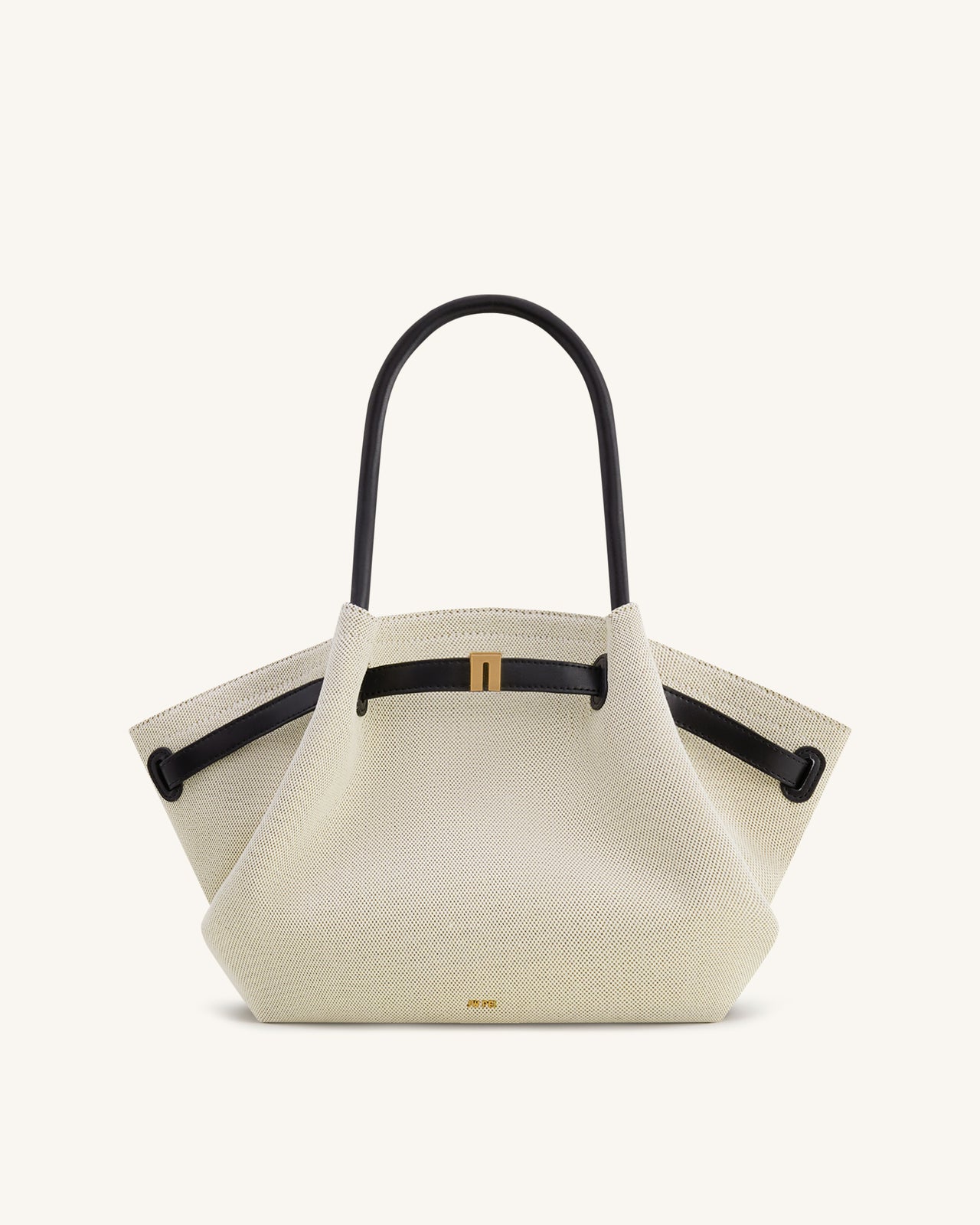 Hana ミディアムトートバッグ - ブラックキャンバス