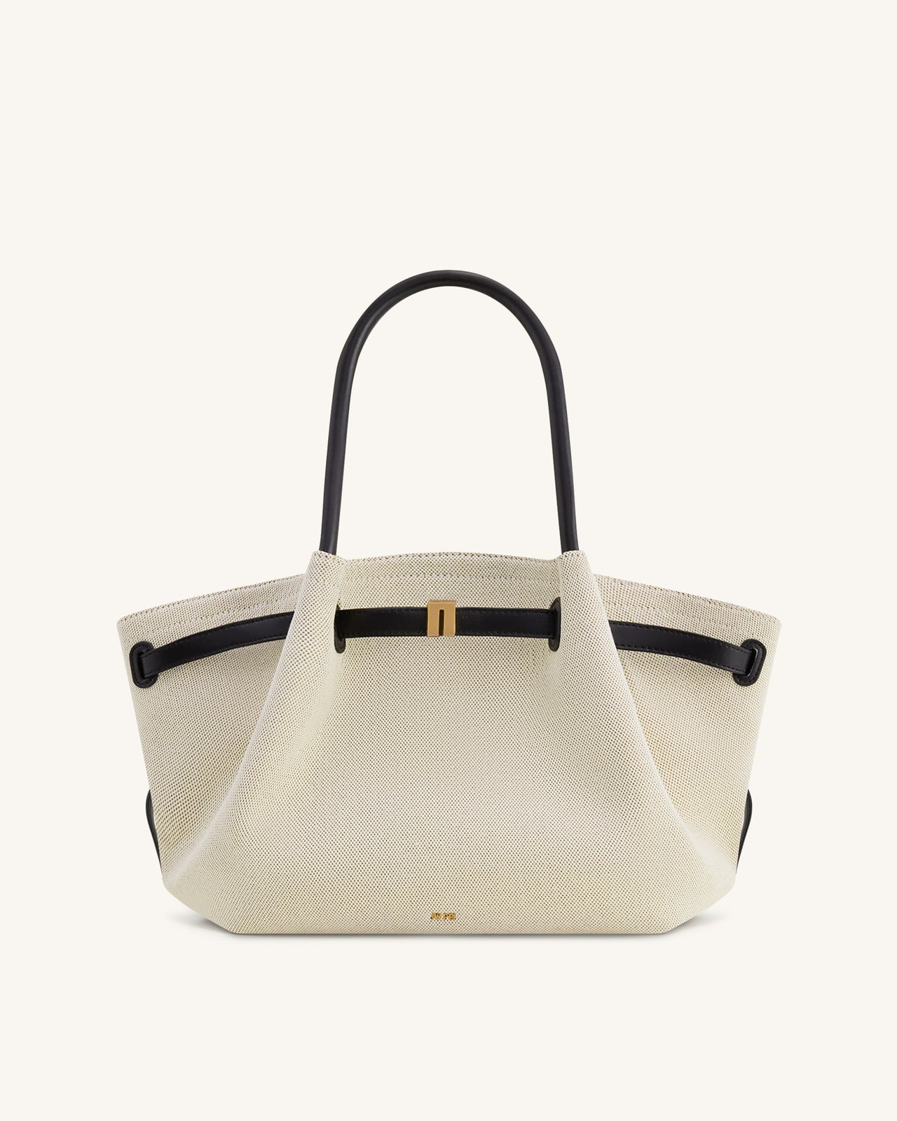 Hana ミディアムトートバッグ - ブラックキャンバス