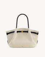 Hana ミディアムトートバッグ - ブラックキャンバス