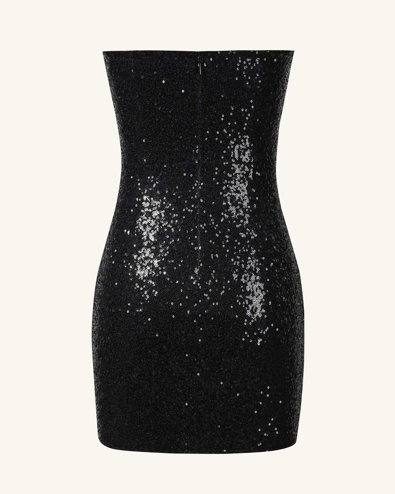 Brynlee ブラックのシーケンス刺繍入りのストラップレスミニドレス - ブラック