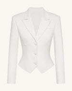 スカルプトウエストクロップドブレザー - ホワイト