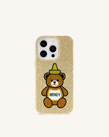 Honey熊人工クリスタル スマホケース - ニュートラル