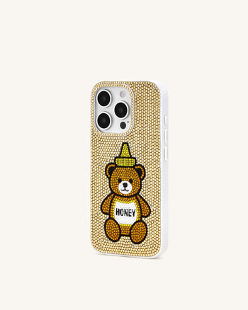Honey熊人工クリスタル スマホケース - ニュートラル