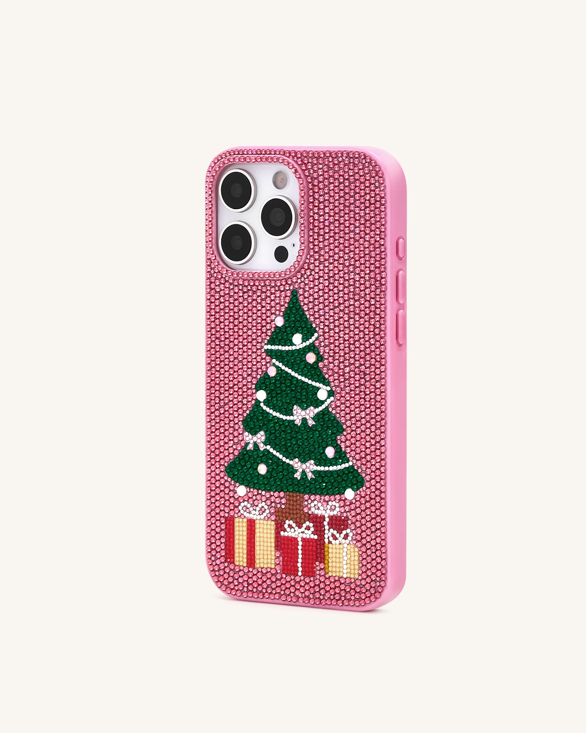 クリスマスツリー キラキラ スマホケース - ピンク - JW PEI Japan