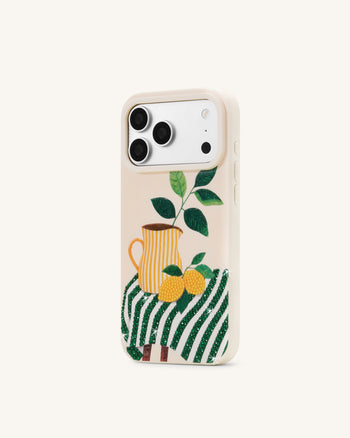 レモンピッチャー アートスマホケース - グリーン