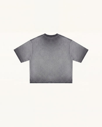エンジェリック ドリッピング クリスタルウィング Tシャツ - ウォッシュドグレー