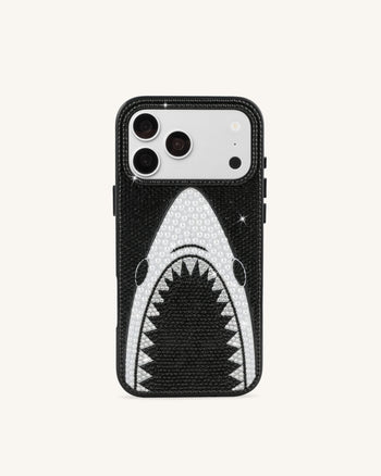 シャークマウス パール スマホケース - ブラック
