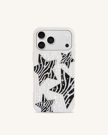 Zebra スター Pearl スマホケース - ホワイト