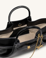 Maeve ダックスフンド メタルチャーム トートバッグ - ブラック