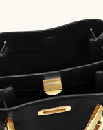 Charlene ダブルバックル ホーボーバッグ - ブラック