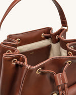 Harper バックルポケットリュック - ダークブラウン