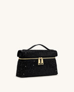 Thea 人工クリスタル トップハンドルバッグ - ブラック