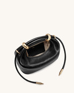 Ellie メタルリング エンベリッシュド トップハンドルバッグ - ブラック