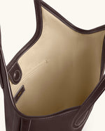 Brooke ベルト付き装飾ショルダートートバッグ - ダークブラウン