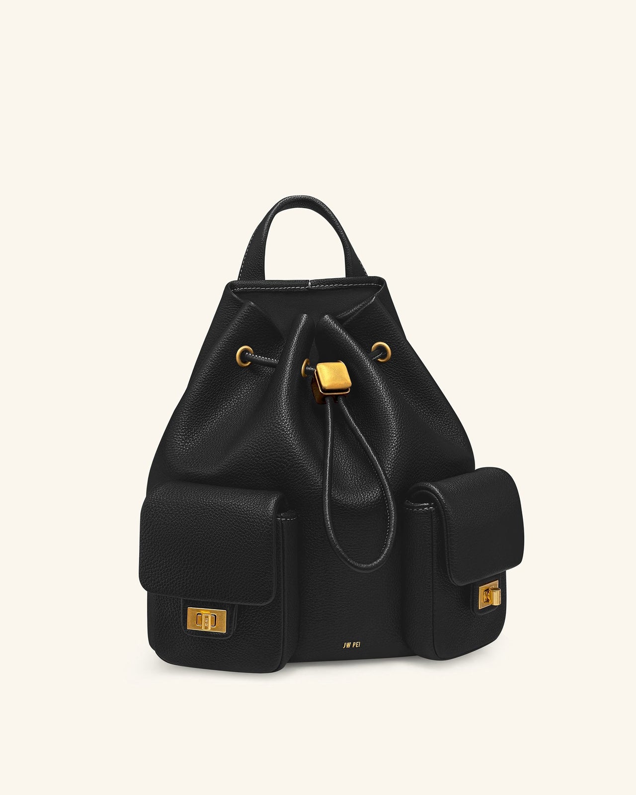 Avery ペブルド ドローストリング ユーティリティバックパック – ブラック