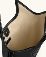 Brooke ベルト付き装飾ショルダートートバッグ - ブラック