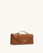 Celeste ウーブンテクスチャー エンベロープ ハンドバッグ - ブラウン