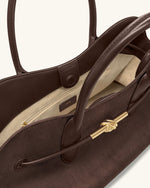 Adele ラージ メタルロープノット トートバッグ - モカブラウン