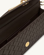 Celeste ウーブンテクスチャー エンベロープ ハンドバッグ - ダークブラウン