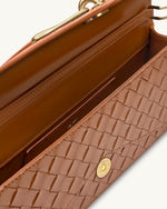 Celeste ウーブンテクスチャー エンベロープ ハンドバッグ - ブラウン