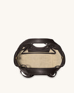 Mabel ソフト リボン トートバッグ - ダークブラウン