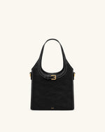 Brooke ミニ ベルト付き 装飾 トップハンドルバッグ - ブラック