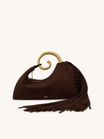 Nell フリンジ金具 トップハンドルバッグ - ダークブラウン
